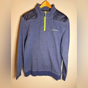 Vineyard Vines Men's Heathered Blue Quarter Zip Sweater